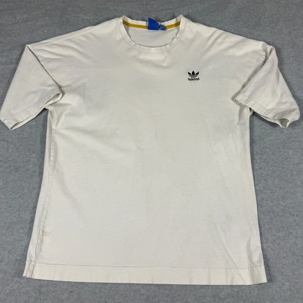 Adidas Originals T-Shirt Mens XL White Trefoil Logo Oversized Streetwear Tee